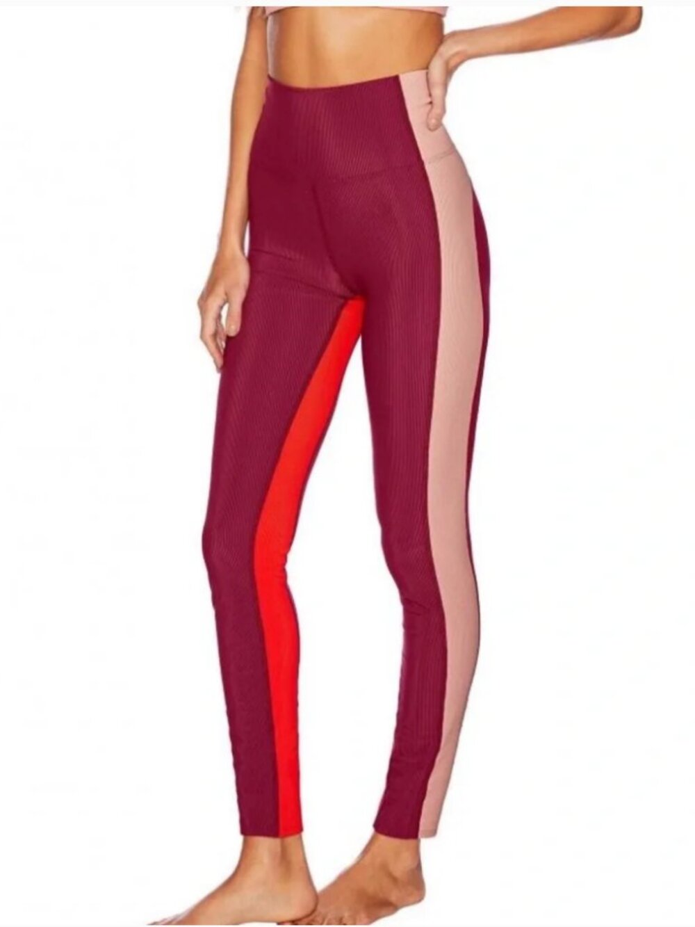 Beach Riot Colorblock Legging in Merlot
